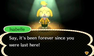 Isabelle noting that I haven't played in a while