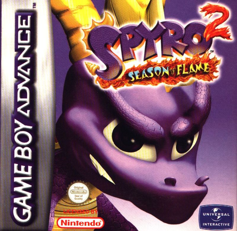 Front cover of Spyro 2: Season of Flame for Game Boy Advance