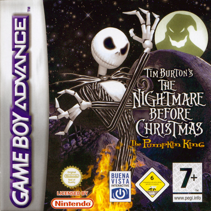 Front cover of Tim Burton's The Nightmare Before Christmas: The Pumpkin King for Game Boy Advance