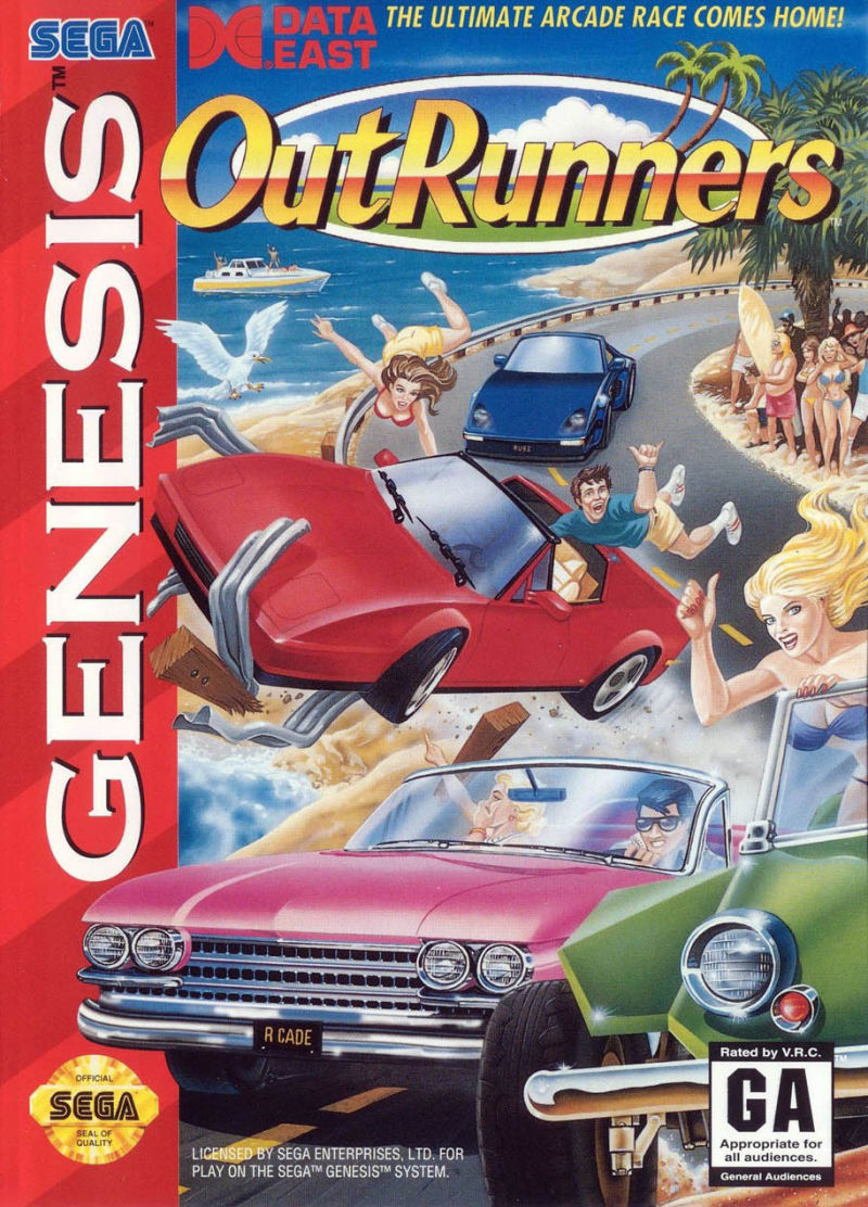 Front cover of OutRunners for Mega Drive - Genesis