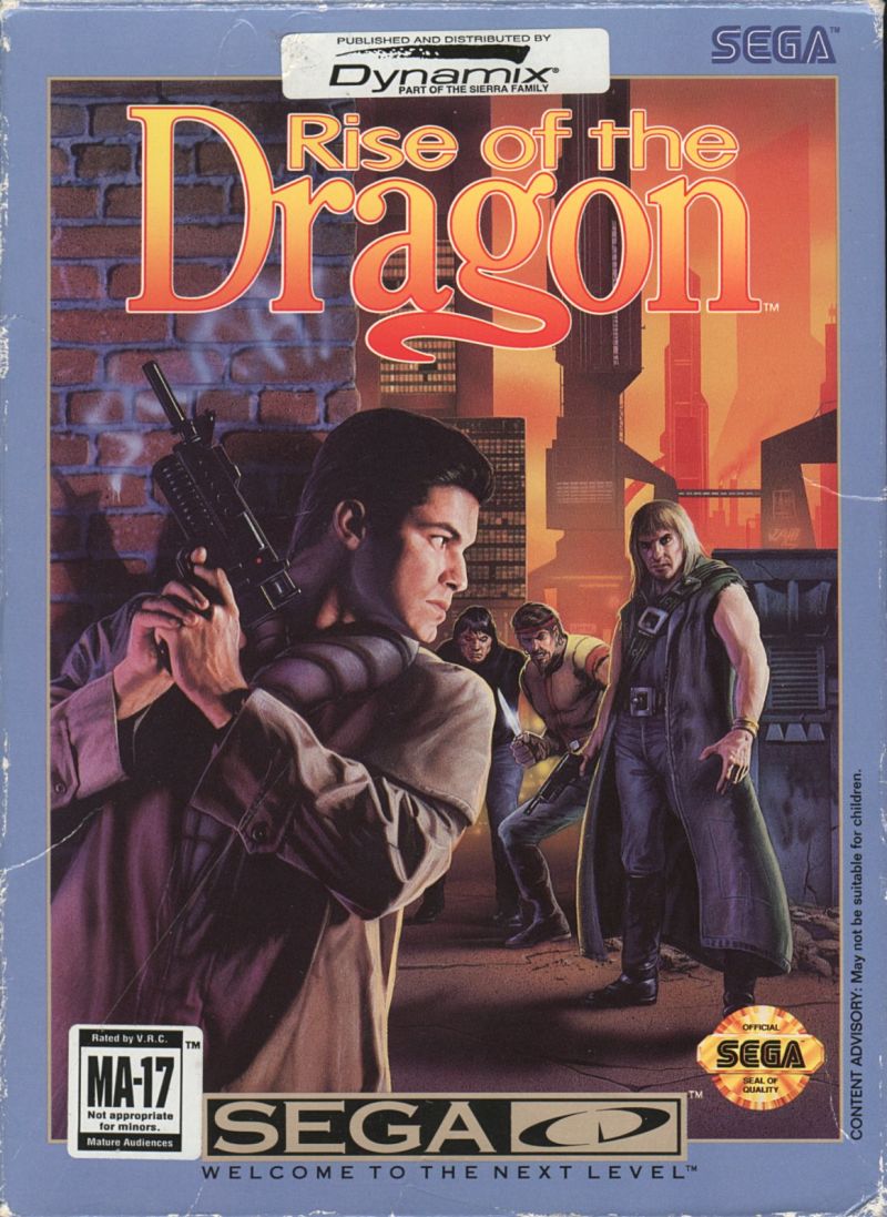Front cover of Rise of the Dragon for Mega Drive - Genesis