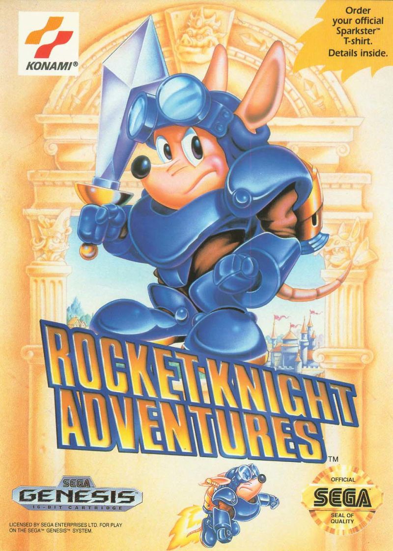 Front cover of Rocket Knight Adventures for Mega Drive - Genesis