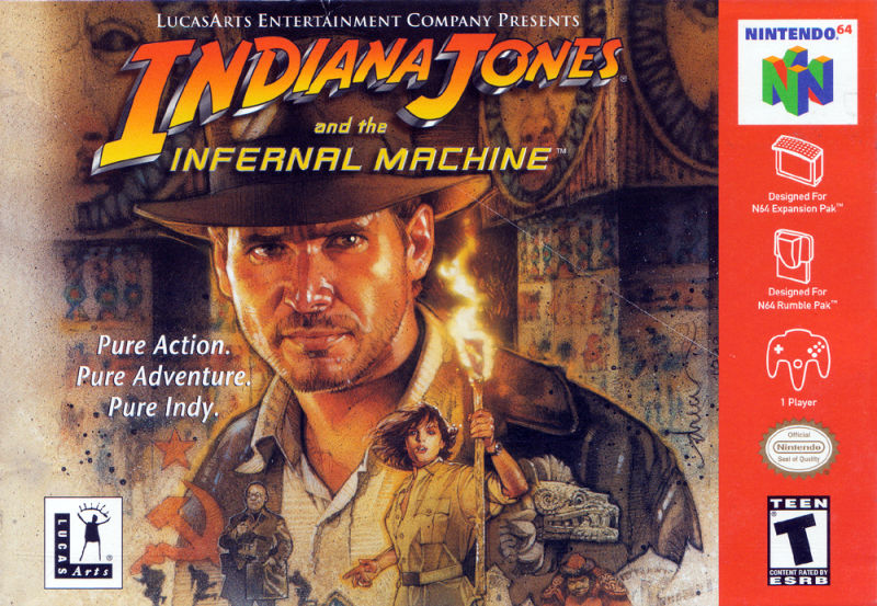 Front cover of Indiana Jones and the Infernal Machine for Nintendo 64