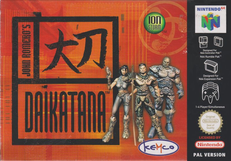 Front cover of John Romero's Daikatana for Nintendo 64
