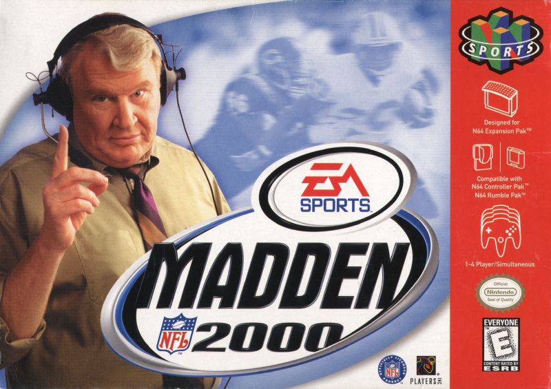 Front cover of Madden NFL 2000 for Nintendo 64