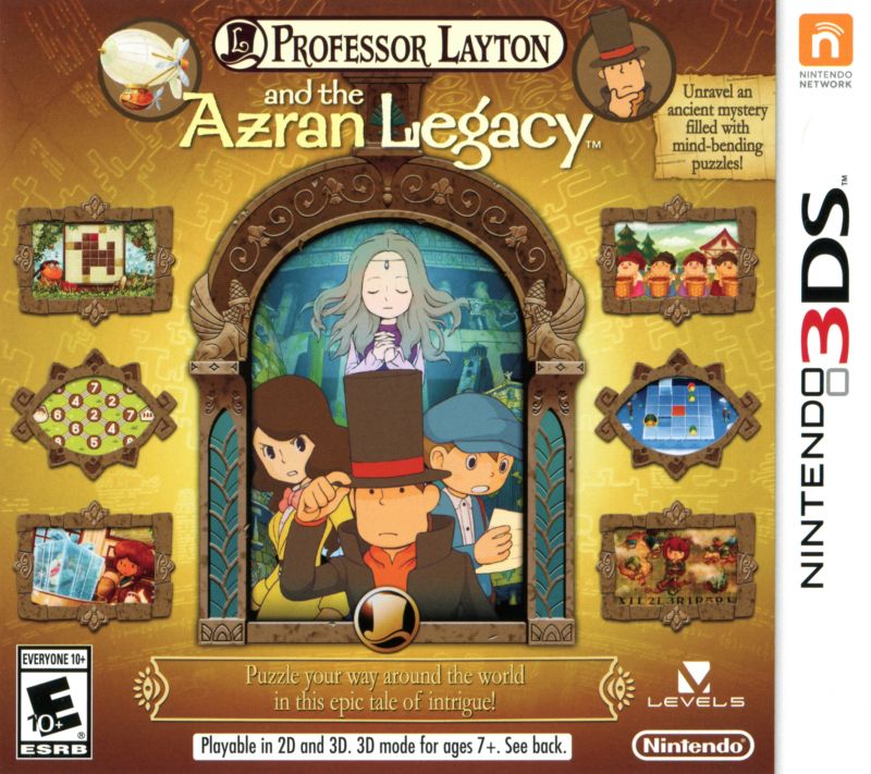 Front cover of Professor Layton and the Azran Legacy for Nintendo 3DS
