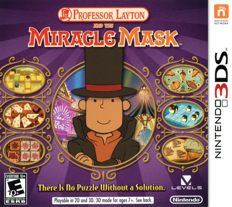 Front cover of Professor Layton and the Miracle Mask for Nintendo 3DS