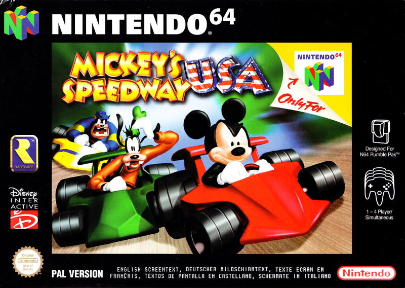 Front cover of Mickey's Speedway USA  for Nintendo 64