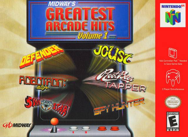 Front cover of Midway's Greatest Arcade Hits Volume I for Nintendo 64