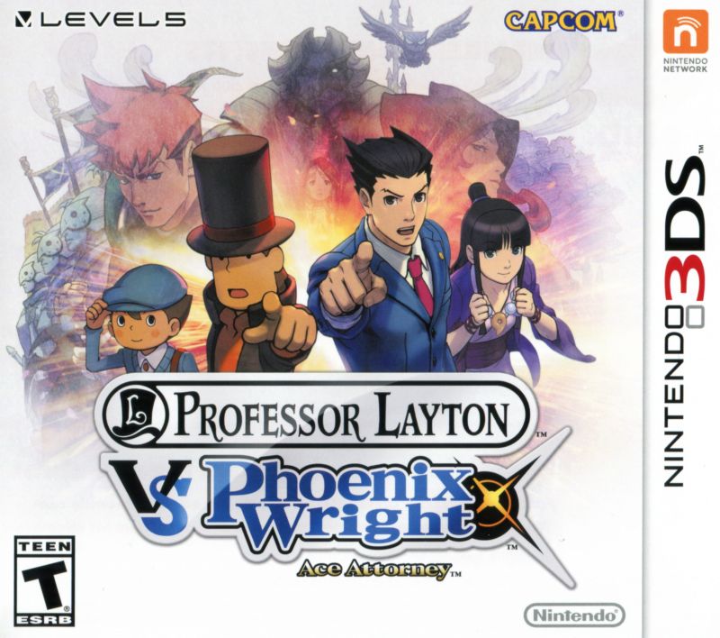 Front cover of Professor Layton VS Phoenix Wright: Ace Attorney for Nintendo 3DS