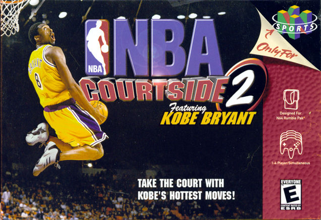 Front cover of NBA Courtside 2: Featuring Kobe Bryant for Nintendo 64