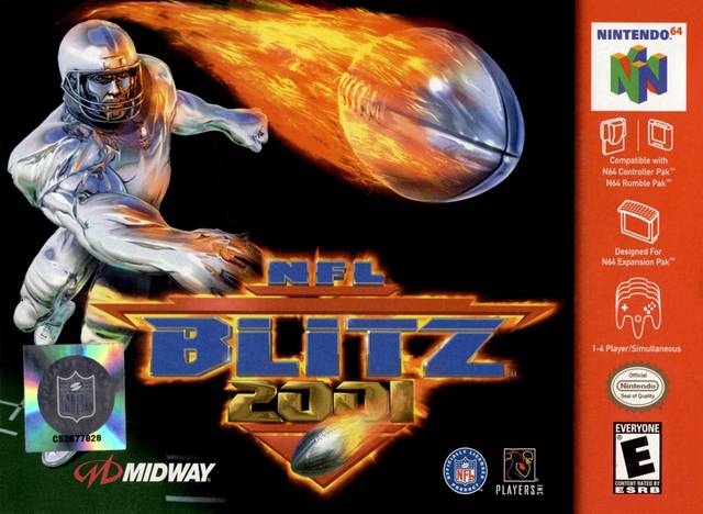 Front cover of NFL Blitz 2001 for Nintendo 64
