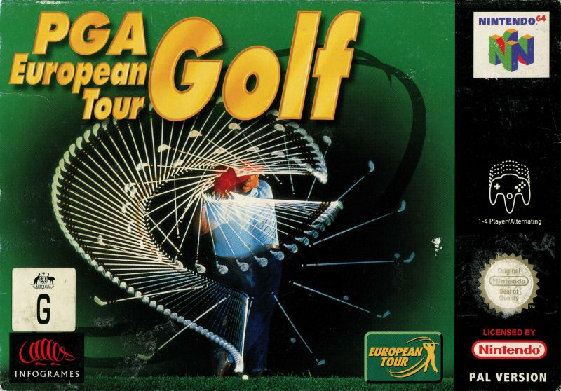 Front cover of PGA European Tour Golf for Nintendo 64