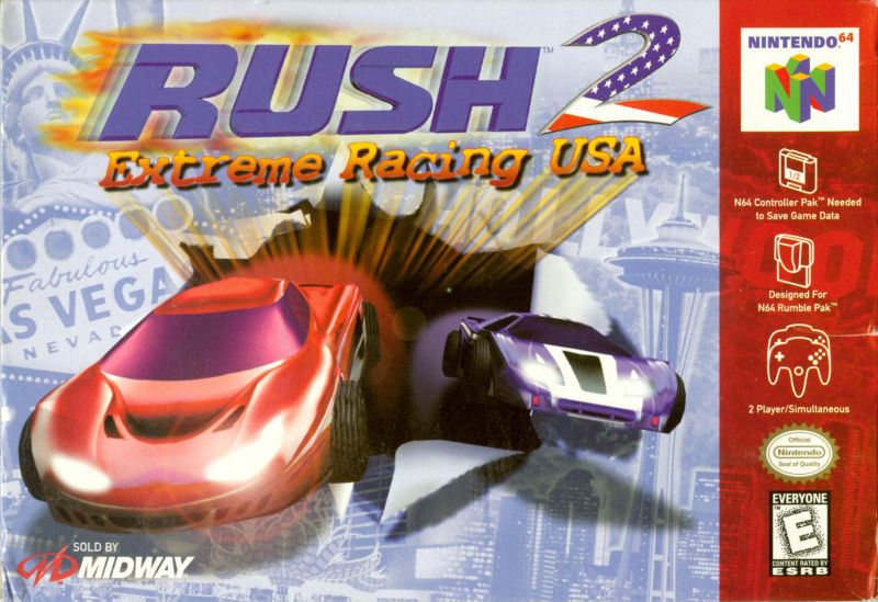 Front cover of Rush 2: Extreme Racing USA for Nintendo 64