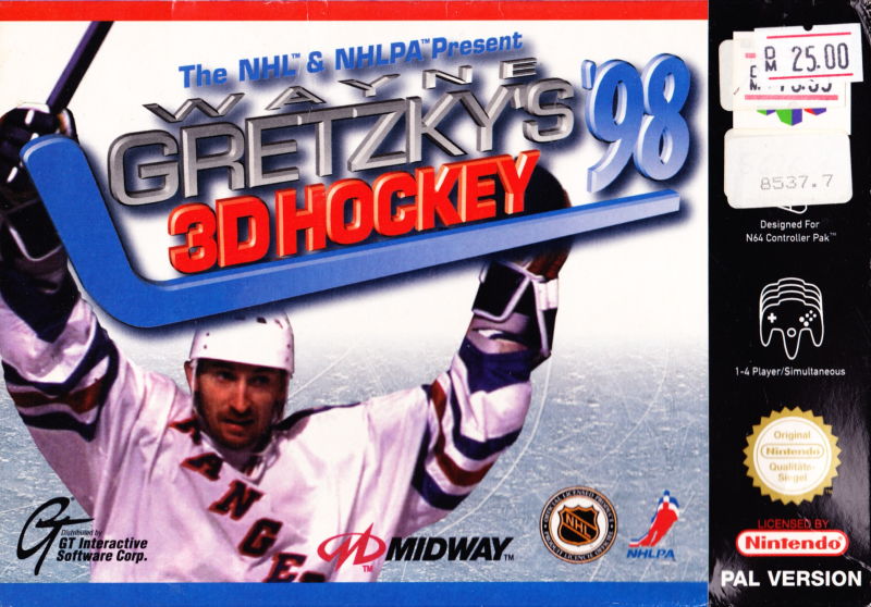 Front cover of Wayne Gretzky's 3D Hockey '98 for Nintendo 64
