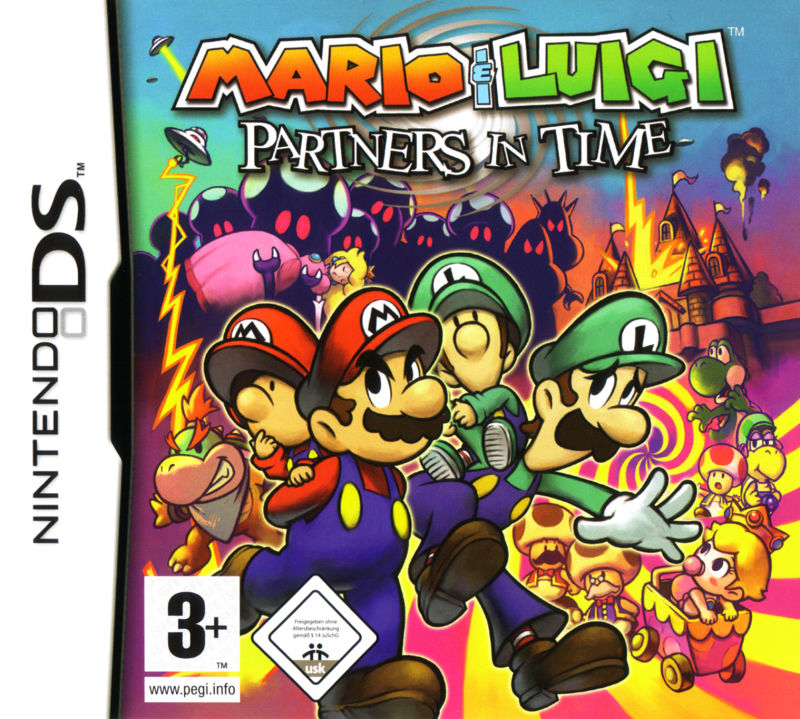 Front cover of Mario & Luigi: Partners in Time for Nintendo DS
