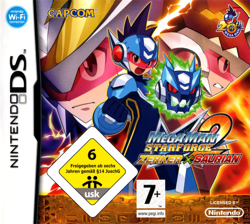 Front cover of Mega Man Star Force 2: Zerker X Saurian for Nintendo DS