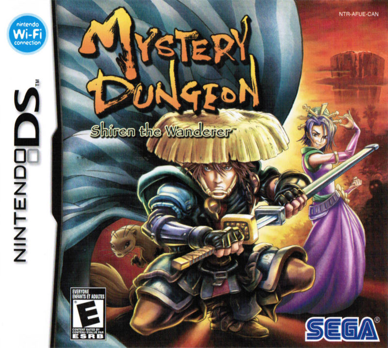 Front cover of Mystery Dungeon: Shiren the Wanderer for Nintendo DS
