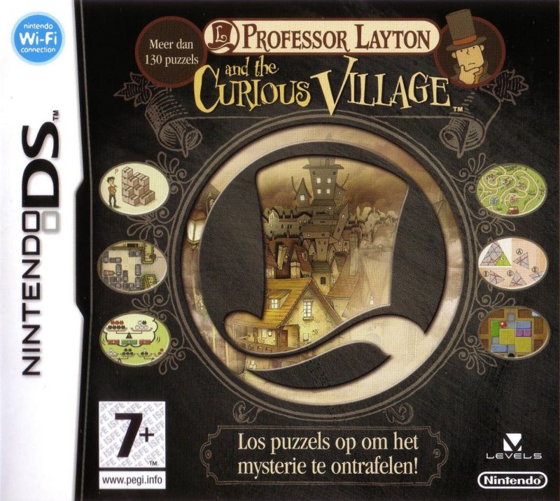Front cover of Professor Layton and the Curious Village for Nintendo DS