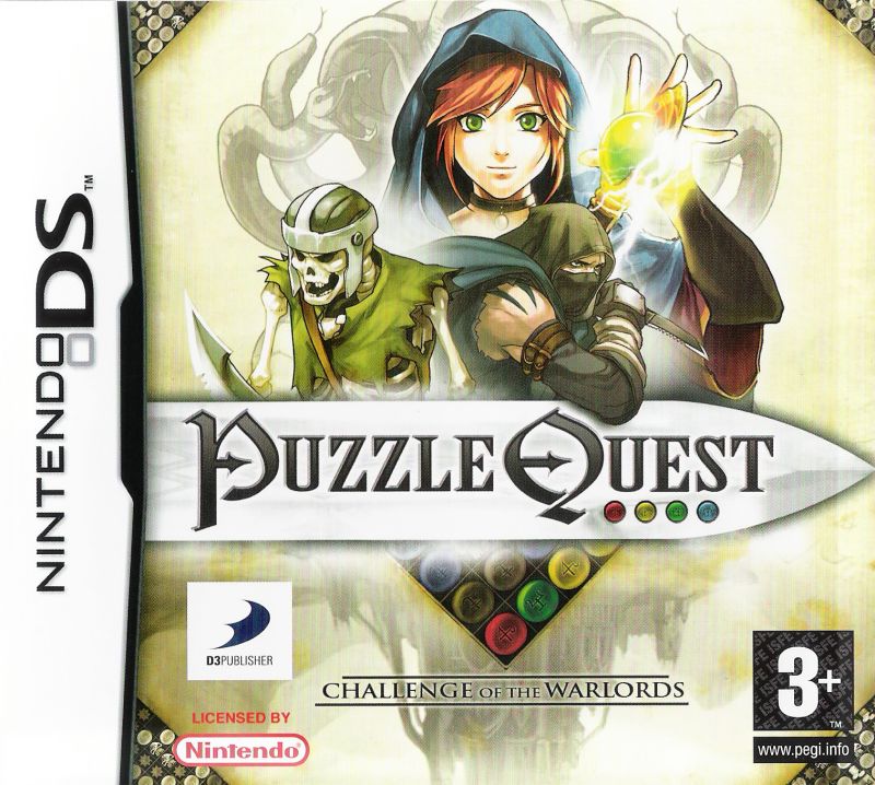 Front cover of Puzzle Quest: Challenge of the Warlords for Nintendo DS
