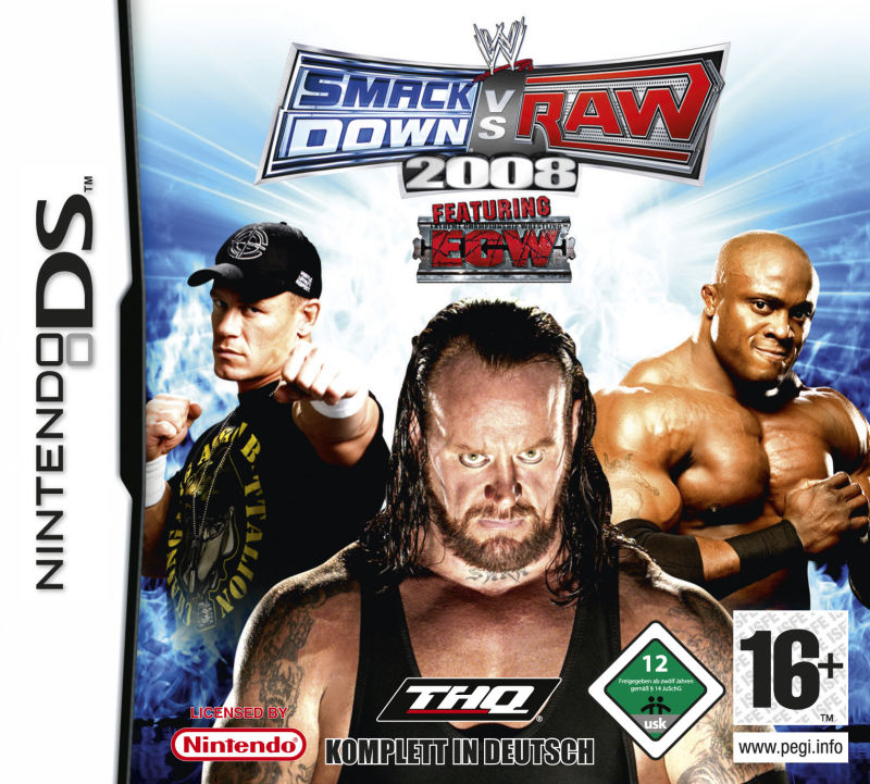 Front cover of WWE Smackdown vs. Raw 2008 for Nintendo DS