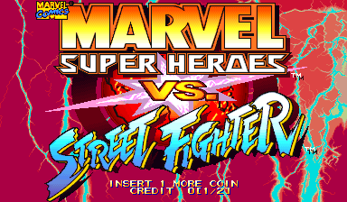 Front cover of Marvel Super Heroes vs. Street Fighter for Arcade