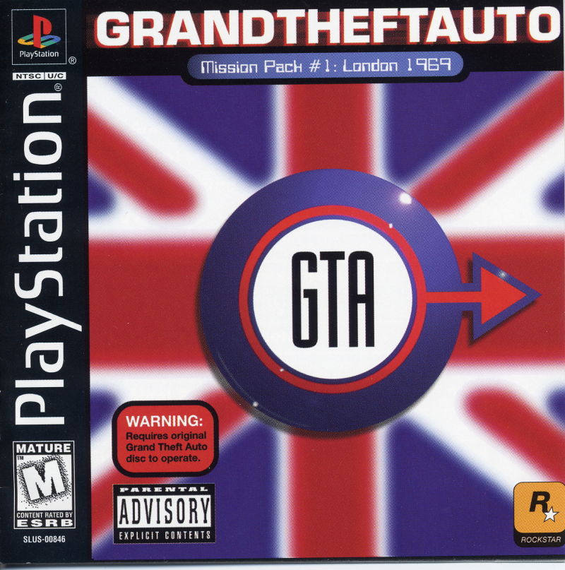 Front cover of Grand Theft Auto: Mission Pack #1 - London 1969 for PlayStation