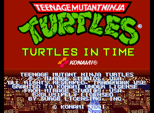 Front cover of Teenage Mutant Ninja Turtles: Turtles in Time for Arcade