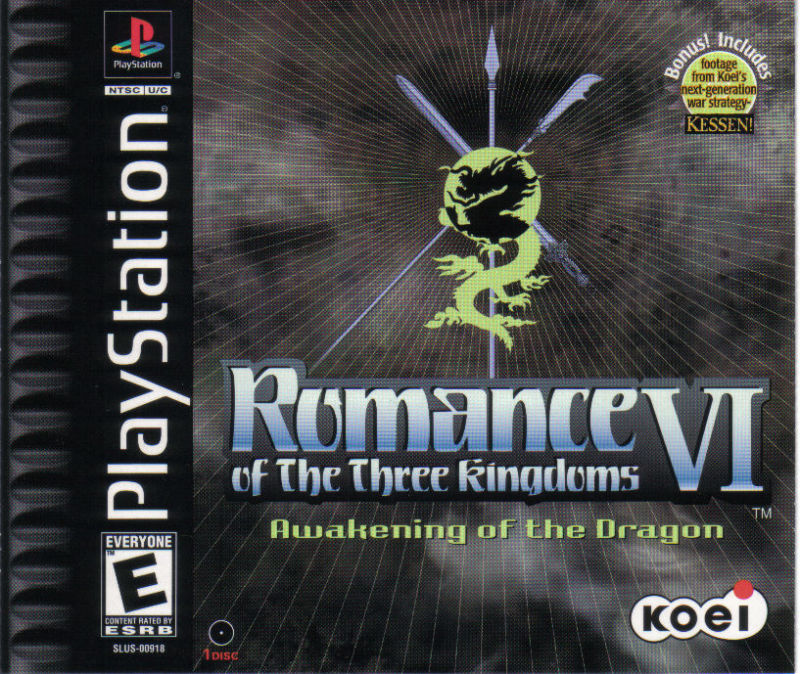 Front cover of Romance of the Three Kingdoms VI: Awakening of the Dragon for PlayStation