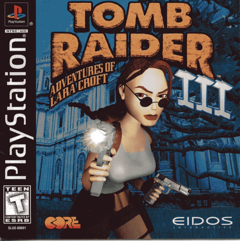 Front cover of Tomb Raider III: Adventures of Lara Croft for PlayStation