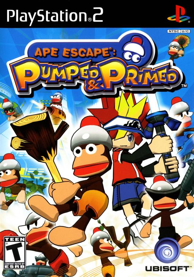 Front cover of Ape Escape: Pumped & Primed for PlayStation 2