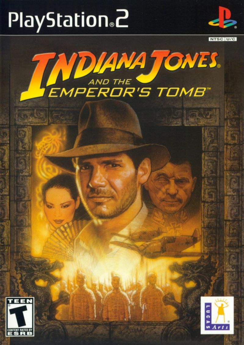 Front cover of Indiana Jones and the Emperor's Tomb for PlayStation 2