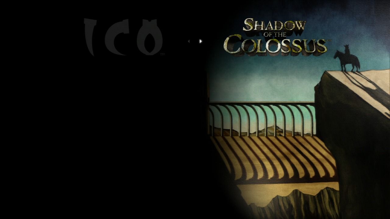Game selection screen - Shadow of the Colossus.
