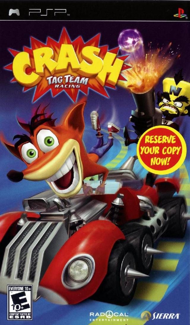 Front cover of Crash Tag Team Racing for PlayStation Portable