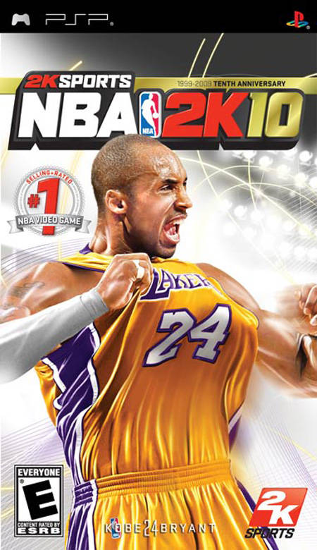 Front cover of NBA 2K10 for PlayStation Portable