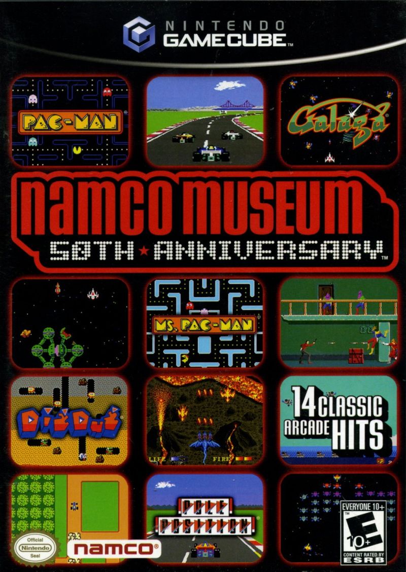 Front cover of Namco Museum: 50th Anniversary for Nintendo GameCube