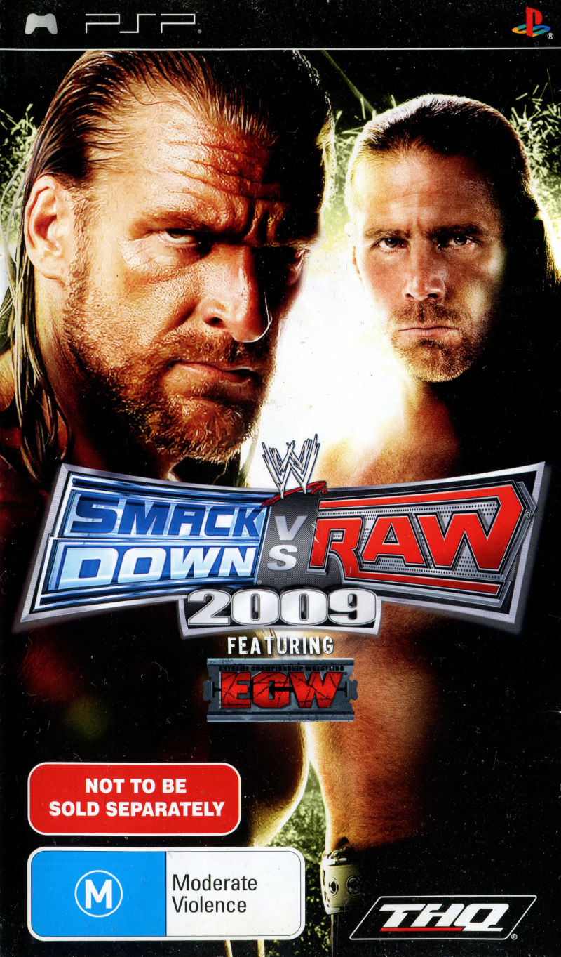 Front cover of WWE Smackdown vs. Raw 2009 for PlayStation Portable