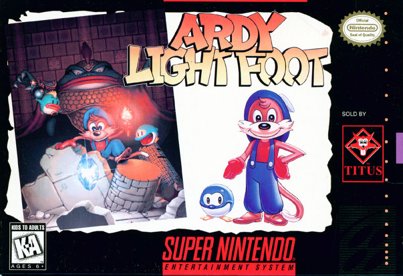 Front cover of Ardy Lightfoot for Super Nintendo