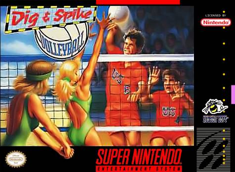 Front cover of Dig & Spike Volleyball for Super Nintendo