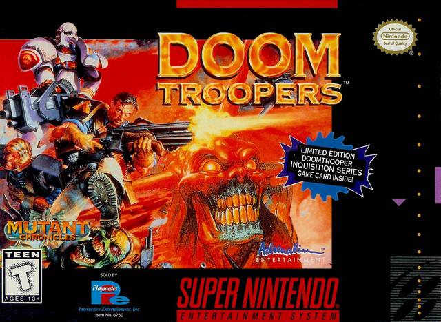 Front cover of Doom Troopers: Mutant Chronicles for Super Nintendo