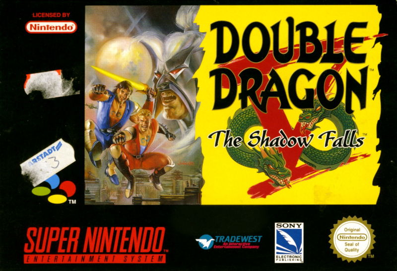 Front cover of Double Dragon V: The Shadow Falls for Super Nintendo