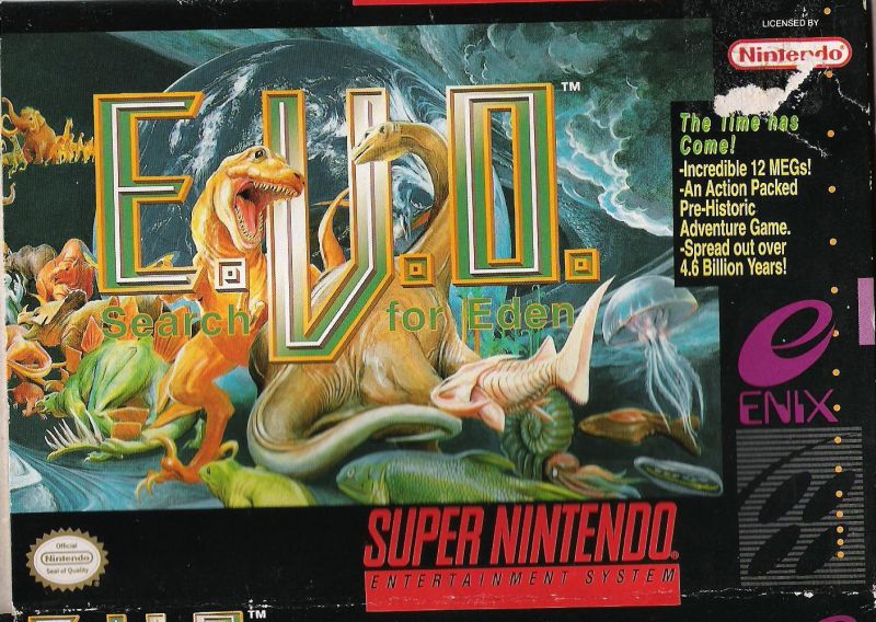 Front cover of E.V.O.: Search for Eden for Super Nintendo