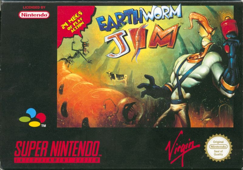 Front cover of Earthworm Jim for Super Nintendo
