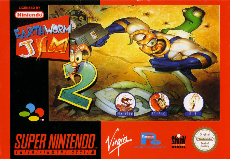 Front cover of Earthworm Jim 2 for Super Nintendo