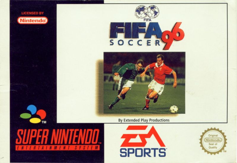 Front cover of FIFA Soccer 96 for Super Nintendo