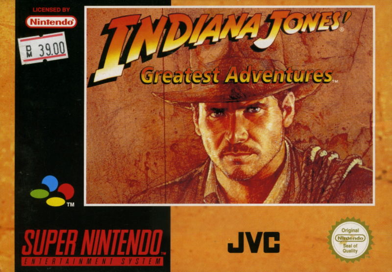 Front cover of Indiana Jones' Greatest Adventures for Super Nintendo