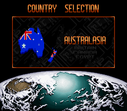 The country selection screen allows you to continue a previous game