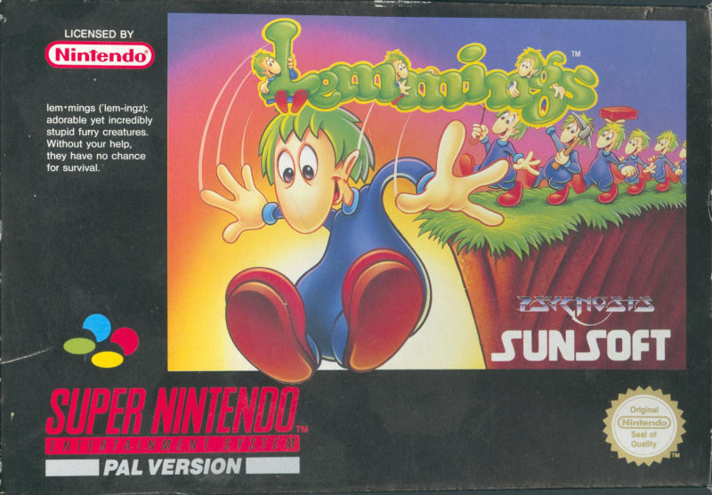 Front cover of Lemmings for Super Nintendo