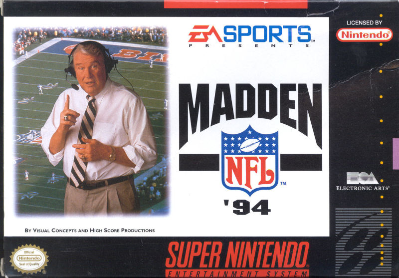 Front cover of Madden NFL '94 for Super Nintendo