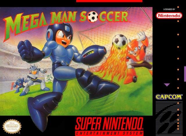 Front cover of Mega Man Soccer for Super Nintendo